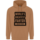 Fathers Day Farter Funny Flatulence Farting Mens 80% Cotton Hoodie Caramel Latte