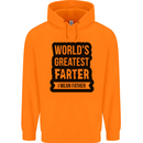 Fathers Day Farter Funny Flatulence Farting Mens 80% Cotton Hoodie Orange