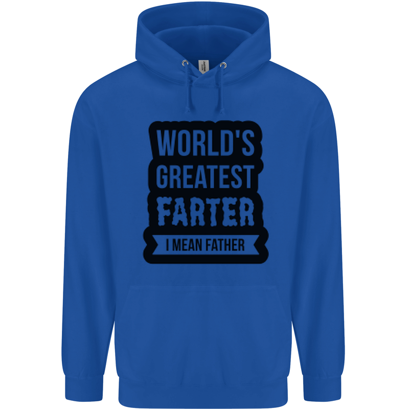 Fathers Day Farter Funny Flatulence Farting Mens 80% Cotton Hoodie Royal Blue
