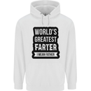 Fathers Day Farter Funny Flatulence Farting Mens 80% Cotton Hoodie White