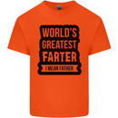 Fathers Day Farter Funny Flatulence Farting Mens Cotton T-Shirt Tee Top Orange