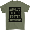 Fathers Day Farter Funny Flatulence Farting Mens T-Shirt Cotton Gildan Military Green