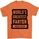 Fathers Day Farter Funny Flatulence Farting Mens T-Shirt Cotton Gildan Orange