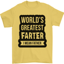 Fathers Day Farter Funny Flatulence Farting Mens T-Shirt Cotton Gildan Yellow