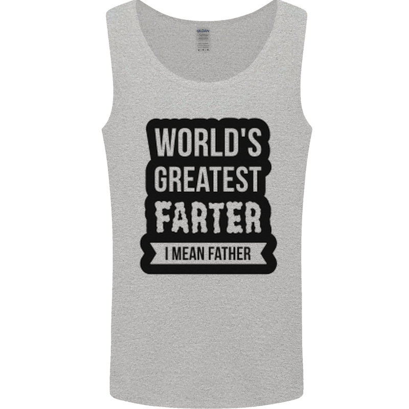 Fathers Day Farter Funny Flatulence Farting Mens Vest Tank Top Sports Grey