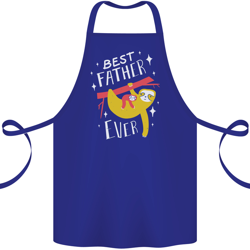 Fathers Day Funny Sloth Dad Daddy Cotton Apron 100% Organic Royal Blue