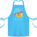 Fathers Day Funny Sloth Dad Daddy Cotton Apron 100% Organic Turquoise