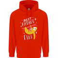 Fathers Day Funny Sloth Dad Daddy Mens 80% Cotton Hoodie Bright Red