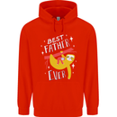 Fathers Day Funny Sloth Dad Daddy Mens 80% Cotton Hoodie Bright Red