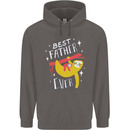 Fathers Day Funny Sloth Dad Daddy Mens 80% Cotton Hoodie Charcoal