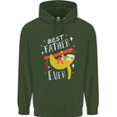 Fathers Day Funny Sloth Dad Daddy Mens 80% Cotton Hoodie Forest Green
