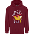 Fathers Day Funny Sloth Dad Daddy Mens 80% Cotton Hoodie Maroon