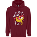 Fathers Day Funny Sloth Dad Daddy Mens 80% Cotton Hoodie Maroon