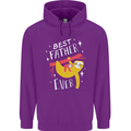 Fathers Day Funny Sloth Dad Daddy Mens 80% Cotton Hoodie Purple