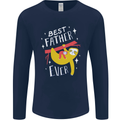 Fathers Day Funny Sloth Dad Daddy Mens Long Sleeve T-Shirt Navy Blue