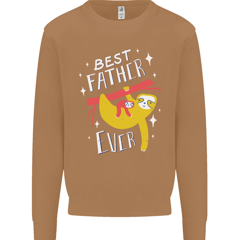 Fathers Day Funny Sloth Dad Daddy Mens Sweatshirt Jumper Caramel Latte