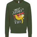 Fathers Day Funny Sloth Dad Daddy Mens Sweatshirt Jumper Forest Green