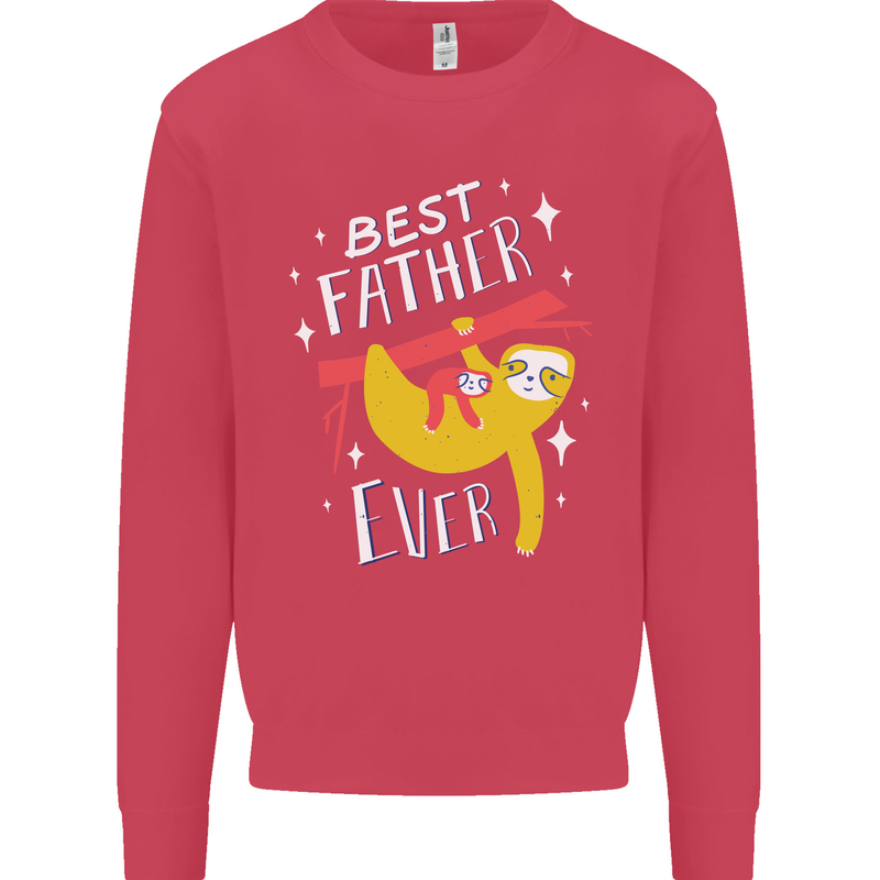 Fathers Day Funny Sloth Dad Daddy Mens Sweatshirt Jumper Heliconia