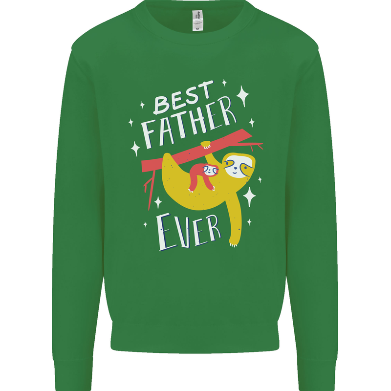 Fathers Day Funny Sloth Dad Daddy Mens Sweatshirt Jumper Irish Green