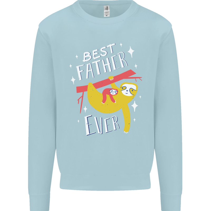 Fathers Day Funny Sloth Dad Daddy Mens Sweatshirt Jumper Light Blue