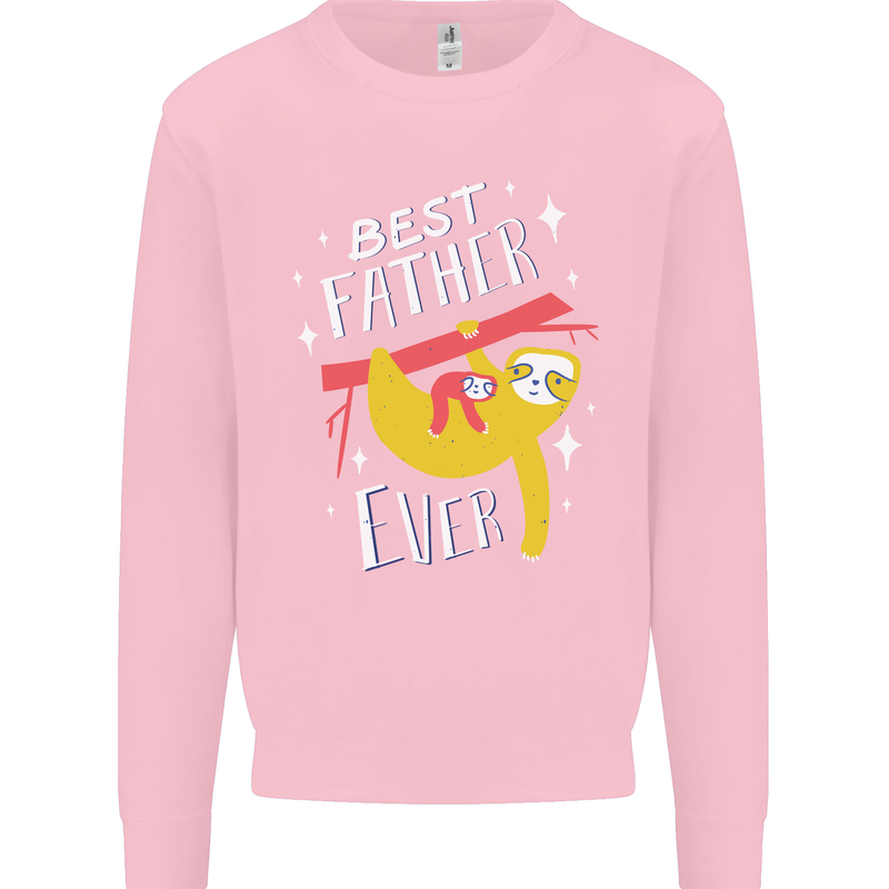 Fathers Day Funny Sloth Dad Daddy Mens Sweatshirt Jumper Light Pink