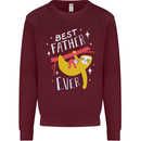 Fathers Day Funny Sloth Dad Daddy Mens Sweatshirt Jumper Maroon