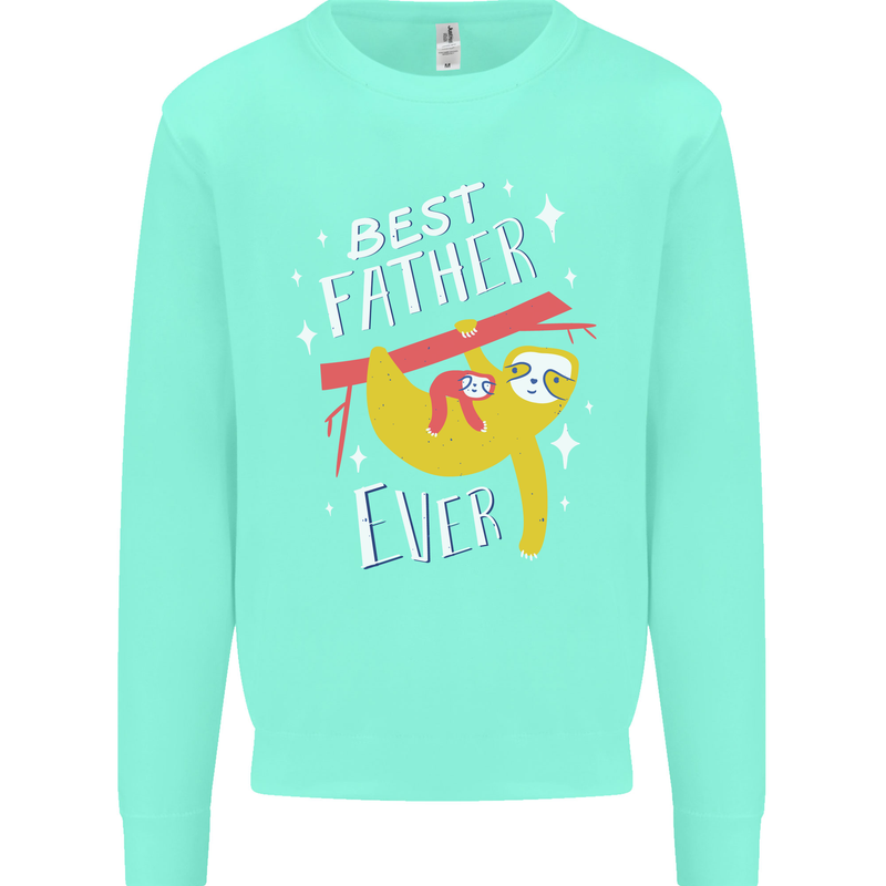 Fathers Day Funny Sloth Dad Daddy Mens Sweatshirt Jumper Peppermint