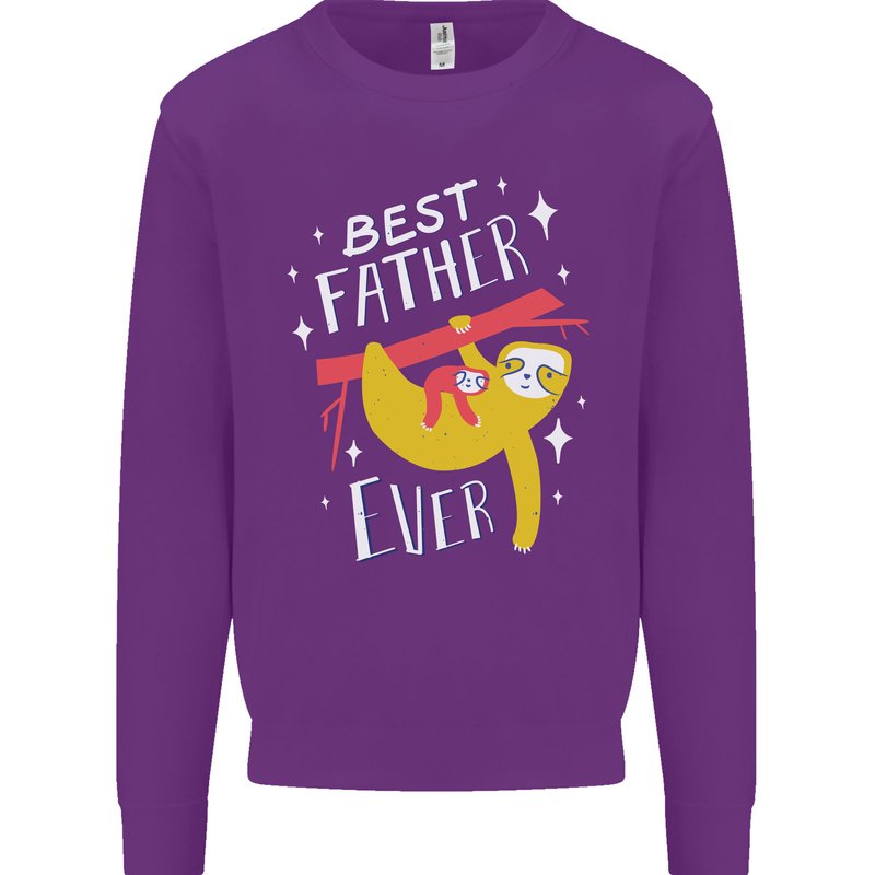 Fathers Day Funny Sloth Dad Daddy Mens Sweatshirt Jumper Purple