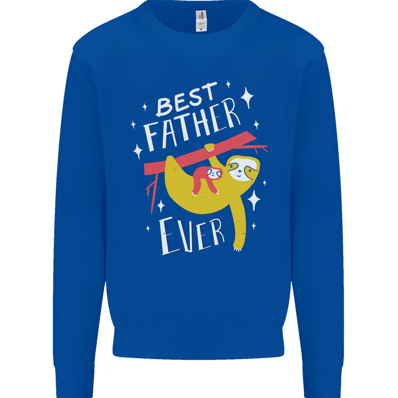 Fathers Day Funny Sloth Dad Daddy Mens Sweatshirt Jumper Royal Blue