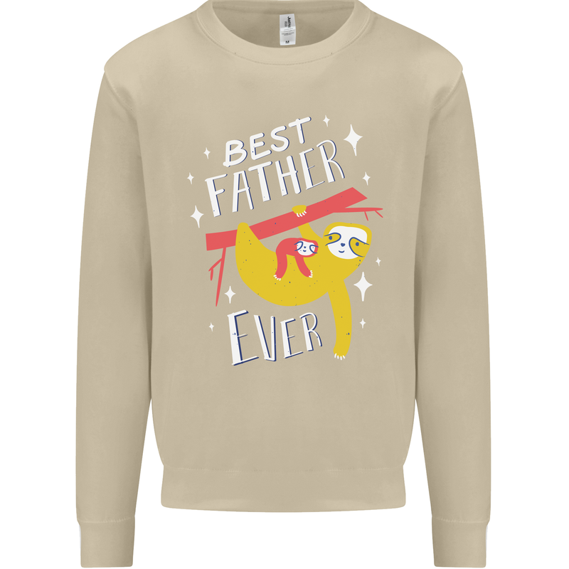 Fathers Day Funny Sloth Dad Daddy Mens Sweatshirt Jumper Sand