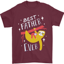 Fathers Day Funny Sloth Dad Daddy Mens T-Shirt Cotton Gildan Maroon