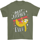 Fathers Day Funny Sloth Dad Daddy Mens T-Shirt Cotton Gildan Military Green