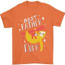 Fathers Day Funny Sloth Dad Daddy Mens T-Shirt Cotton Gildan Orange