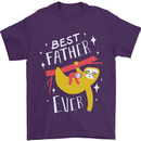 Fathers Day Funny Sloth Dad Daddy Mens T-Shirt Cotton Gildan Purple
