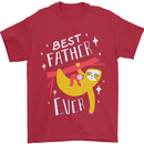 Fathers Day Funny Sloth Dad Daddy Mens T-Shirt Cotton Gildan Red