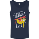 Fathers Day Funny Sloth Dad Daddy Mens Vest Tank Top Navy Blue