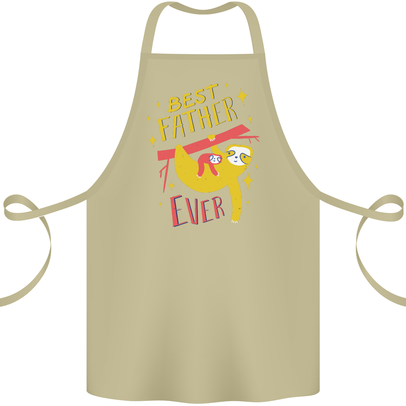 Fathers Day Funny Sloth Dad Daddy Papa Cotton Apron 100% Organic Khaki