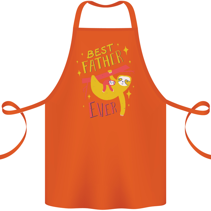 Fathers Day Funny Sloth Dad Daddy Papa Cotton Apron 100% Organic Orange