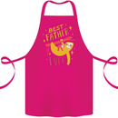 Fathers Day Funny Sloth Dad Daddy Papa Cotton Apron 100% Organic Pink