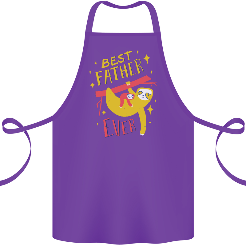 Fathers Day Funny Sloth Dad Daddy Papa Cotton Apron 100% Organic Purple