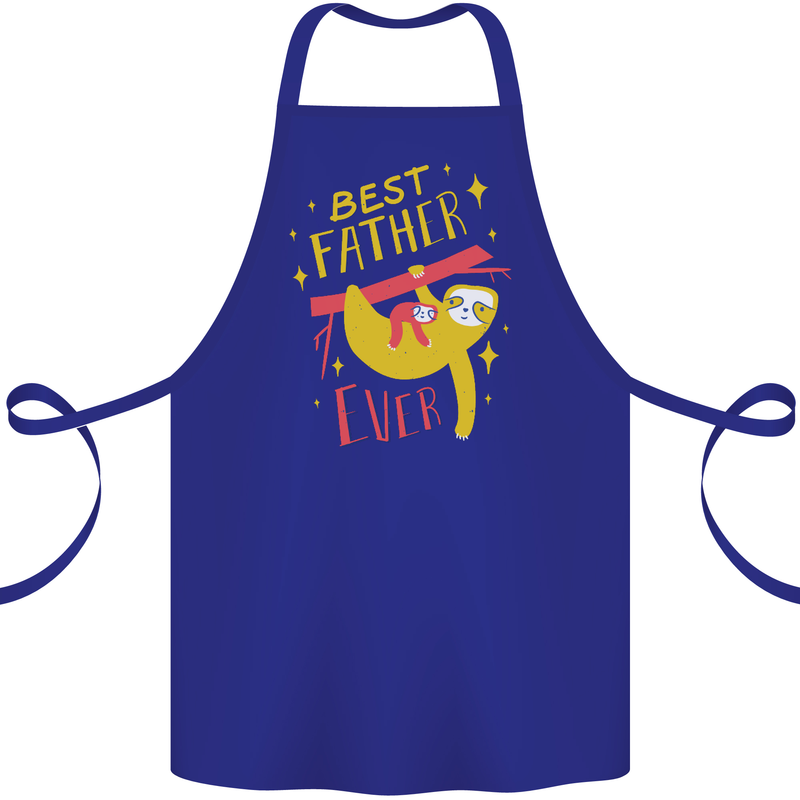 Fathers Day Funny Sloth Dad Daddy Papa Cotton Apron 100% Organic Royal Blue