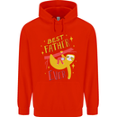 Fathers Day Funny Sloth Dad Daddy Papa Mens 80% Cotton Hoodie Bright Red
