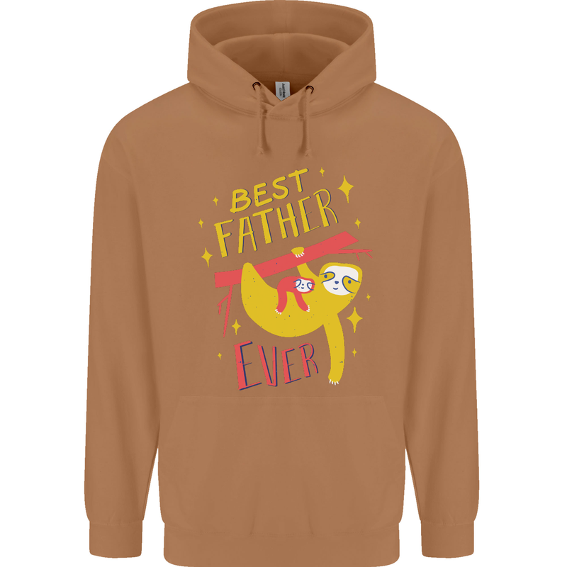 Fathers Day Funny Sloth Dad Daddy Papa Mens 80% Cotton Hoodie Caramel Latte