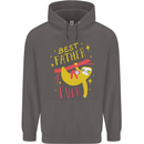 Fathers Day Funny Sloth Dad Daddy Papa Mens 80% Cotton Hoodie Charcoal