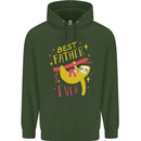 Fathers Day Funny Sloth Dad Daddy Papa Mens 80% Cotton Hoodie Forest Green