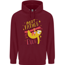 Fathers Day Funny Sloth Dad Daddy Papa Mens 80% Cotton Hoodie Maroon