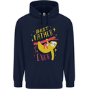 Fathers Day Funny Sloth Dad Daddy Papa Mens 80% Cotton Hoodie Navy Blue