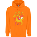 Fathers Day Funny Sloth Dad Daddy Papa Mens 80% Cotton Hoodie Orange