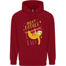 Fathers Day Funny Sloth Dad Daddy Papa Mens 80% Cotton Hoodie Red