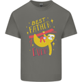 Fathers Day Funny Sloth Dad Daddy Papa Mens Cotton T-Shirt Tee Top Charcoal